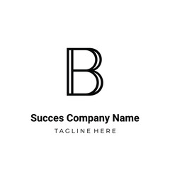 Unique modern geometric creative elegant letter B logo template