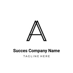 Unique modern geometric creative elegant letter A logo template