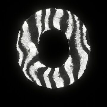 Fluffy Zebra Font Letter O