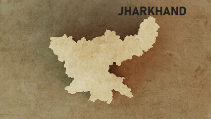 Jharkhand Map 3d rendered illustration