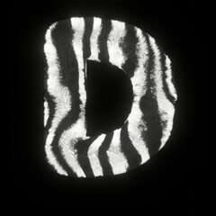 Fluffy Zebra Font Letter D