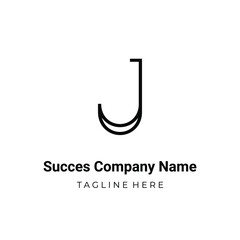 Unique modern geometric creative elegant letter J logo template