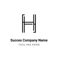 Unique modern geometric creative elegant letter H logo template