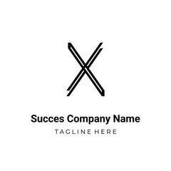 Unique modern geometric creative elegant letter X logo template