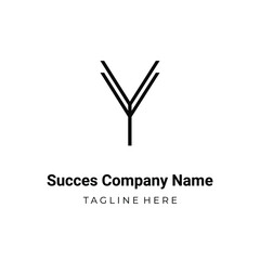 Unique modern geometric creative elegant letter Y logo template