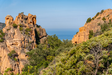 Fototapeta na wymiar Scandola Natural Reserve, Corsica Island. Seascape, south France