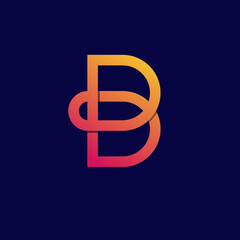 Creative letter b logo design attaching pencil icon