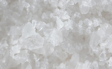 White ground salt as background.