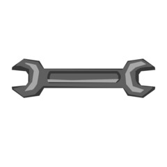 wrench icon illustration isolated on white background. Logo for machine repair, construction. For banner, print for product.