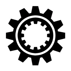 gear icon illustration isolated on white background. Logo for machine repair, construction. For banner, print for product.