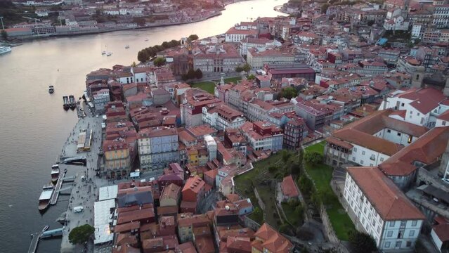 Porto, Portugal- Ribeira District at Sundown
