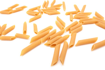 Dry pasta isolated on a white background.