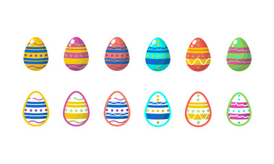 Easter eggs collection design vector