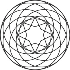 Spiritual Geometry Symbol Line Art Decorative Element