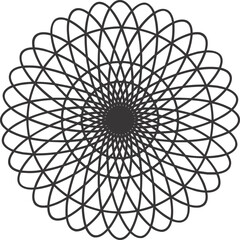 Sacred Geometry Symbol Outline Monochrome Decorative Element