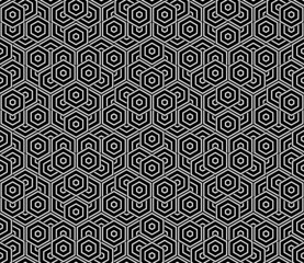 Abstract geometric pattern. A seamless vector background. White and black ornament. Graphic modern pattern. Simple lattice graphic design