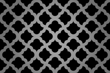 Flower geometric pattern. Seamless vector background. Black and gray ornament. Ornament for fabric, wallpaper, packaging. Decorative print