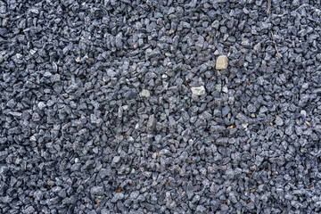 Small gray gravel rocks, view from above