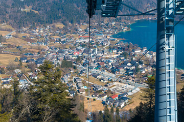 The cable car ride to the 1522 m high Zwölferhorn gives a beautiful view of Sankt Gilgen and Lake...