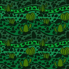 Floral seamless cactus pattern for fabrics and textiles and packaging and gifts and cards and linens and kids