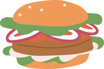 Burger Cartoon Illustration