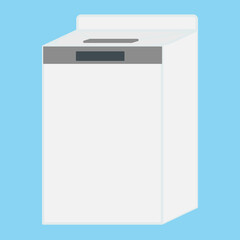 シンプルでかわいい縦型洗濯乾燥機のイラスト