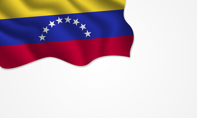 Venezuela flag waving illustration with copy space on isolated background
