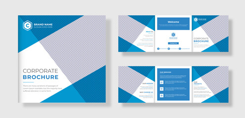 Square trifold modern corporate business brochure template design