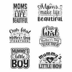 Happy mother's day quote with typography, hand Lettering for Mother's day, Mother's Day SVG. Vector illustration