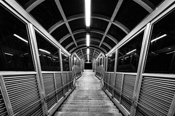 railway bridge in black and white