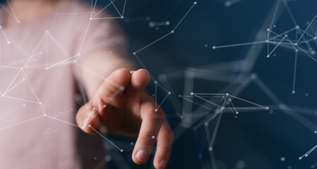 Concept of Network, internet communication. 3d illustration