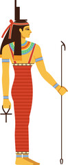 Isis Ancient Egyptian Goddess Cartoon Illustration