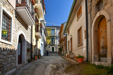 A narrow street in Sant'Angelo all'Esca, a small village in the province of Avellino, Italy.