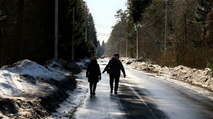 walking in the woods