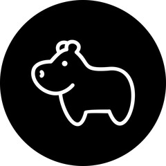 hippopotamus glyph icon