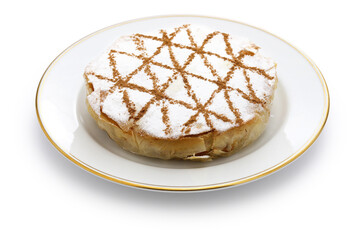 moroccan chicken bastilla, traditional filo pastry pie