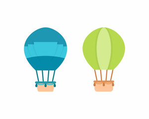 Hot Air Balloon Icon Vector in Flat Style