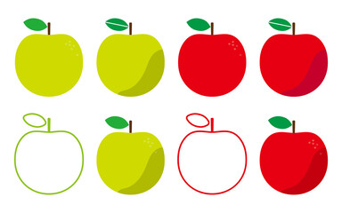 リンゴのシンプルなデザイン、アイコン