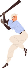 Baseball Player Cartoon Illustration