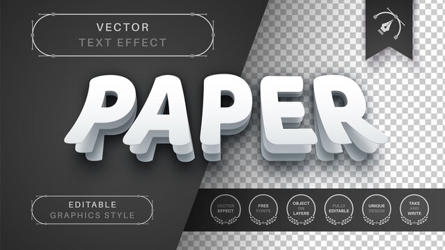 Office Paper - Editable Text Effect, Font Style