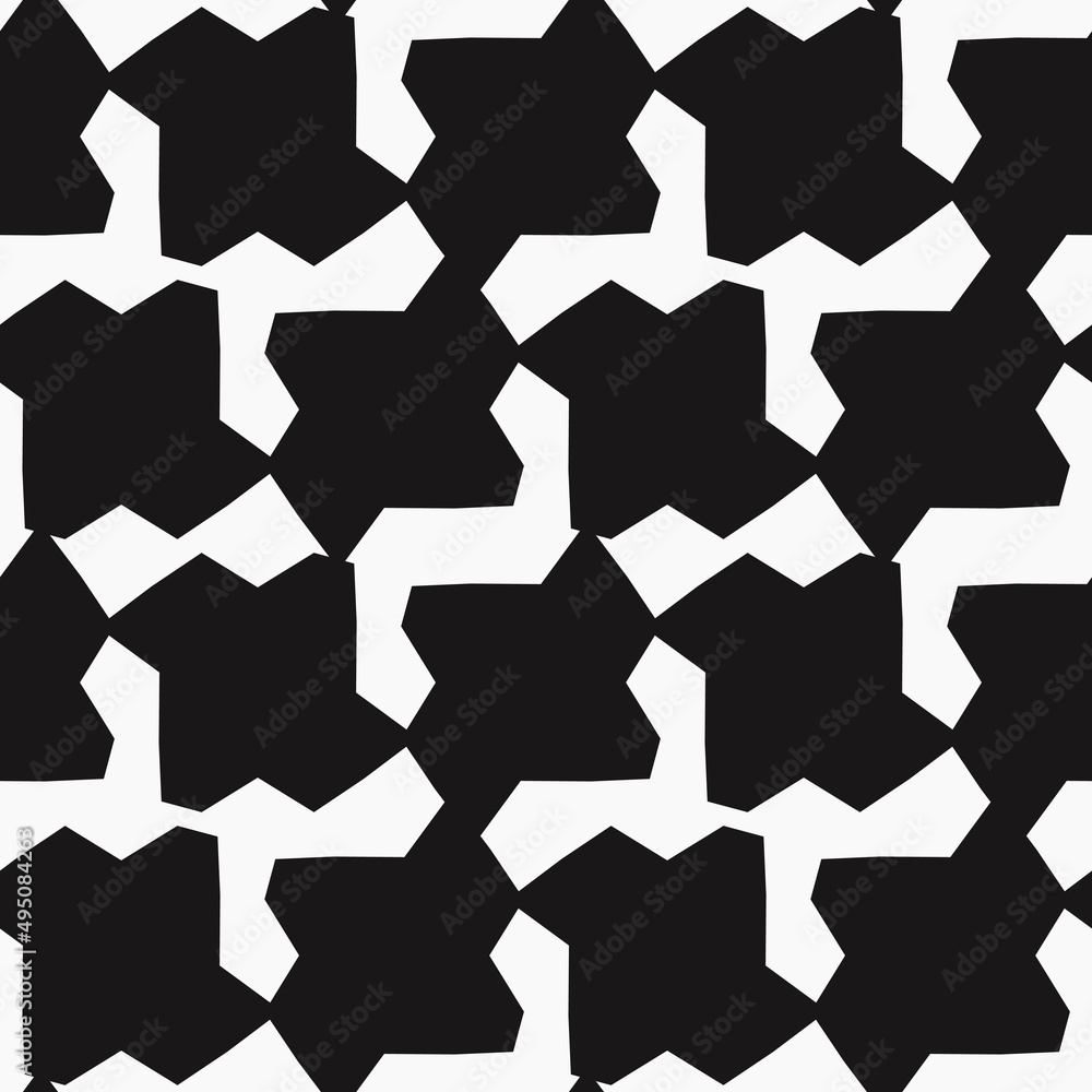 Poster Simple shapes create a pattern of identical tiles.