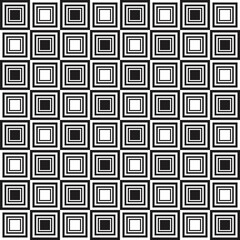 Checkerboard tiles from black and white cells. Inside one cell there is another.