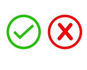 Creative vector illustration of yes and no. correct green and wrong red