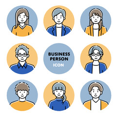 カジュアルな服装のビジネスパーソンのイラストセット