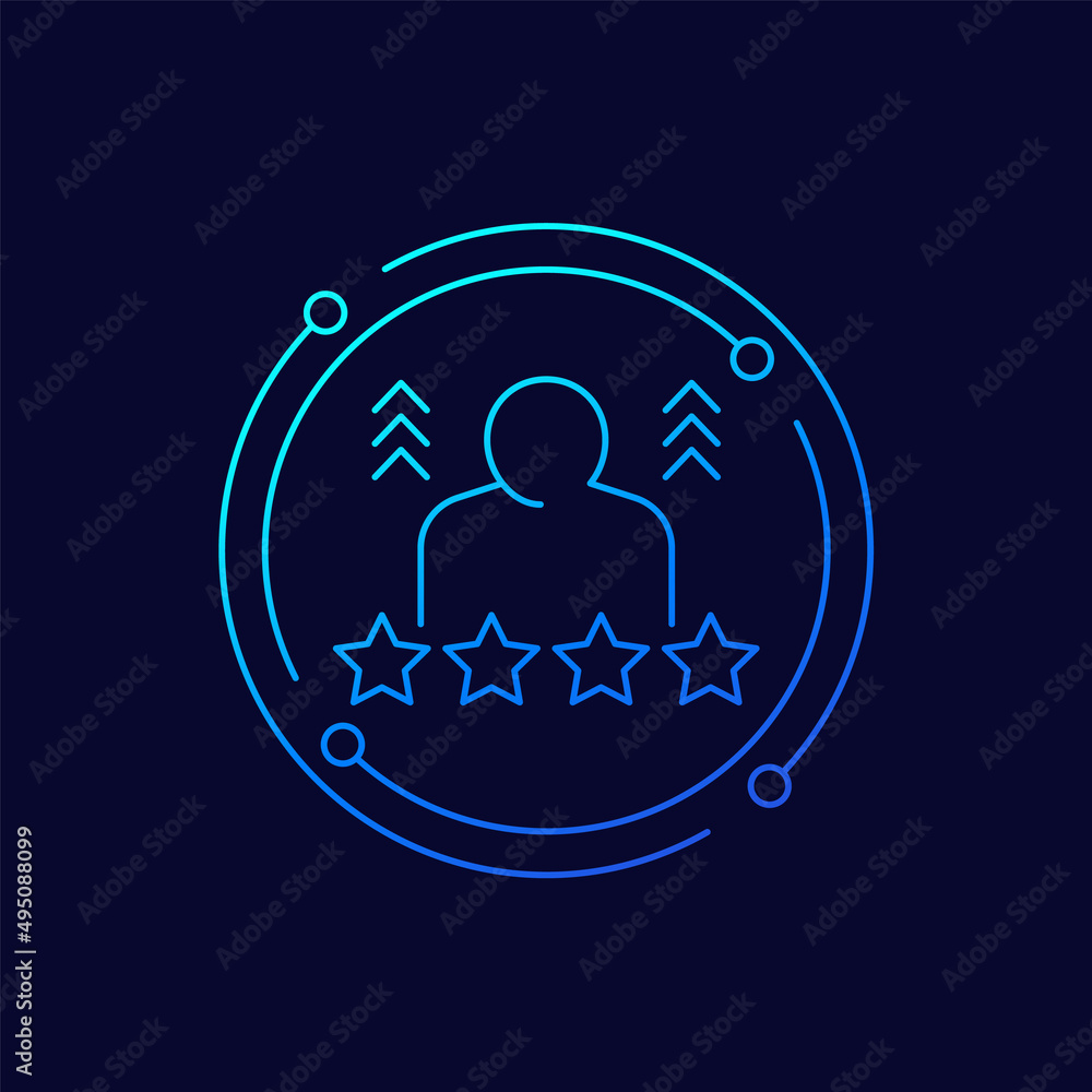 Poster experience line icon for web and apps
