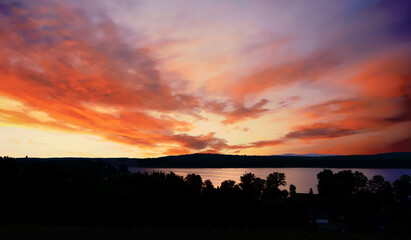 Sonnenaufgang über dem Glindowsee Werder Havel Brandenburg