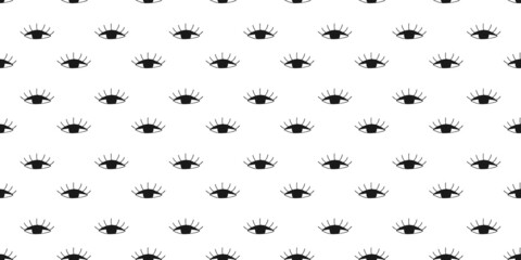 Seamless pattern with doodle eyes. Hand drawn eyes print for clothes, linens, wallpapers or wrapping paper. Sketch background. Flat vector template