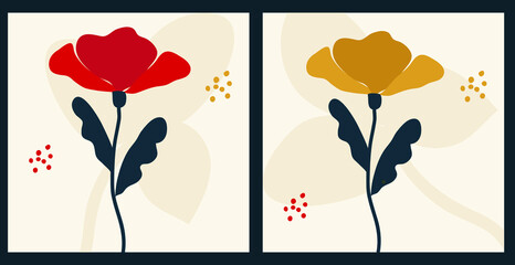Leaf and flower pattern design Vector illustration modern design.	
