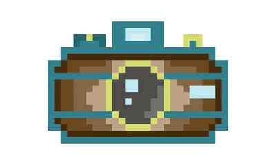 Pixel art camera vector