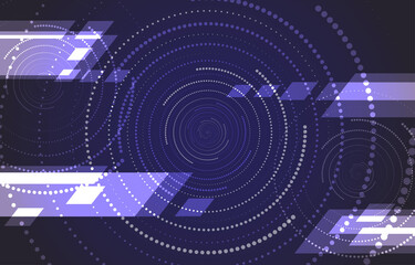 Communication And Technology Network Background. Abstract Blue Geometric Shapes. Connection And Web Concept. Digital.